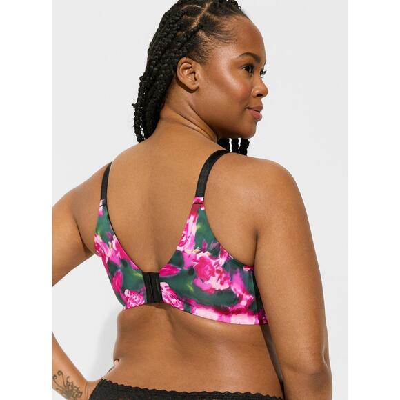 Torrid NWT 46DDD Perfect T-Shirt Bra in Blur Roses Floral Aventurine - Picture 3 of 3